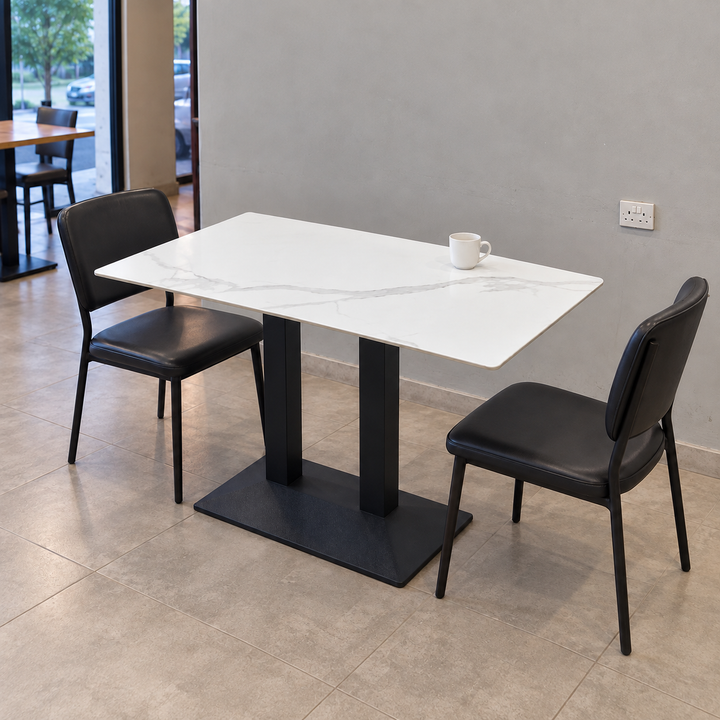 Metal Double Pedestal Cafe Table — metal double lifestyle (square)