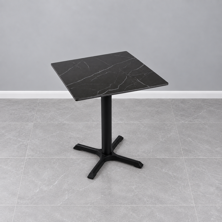 Cross Base Cafe Table — square marble black hero (square)