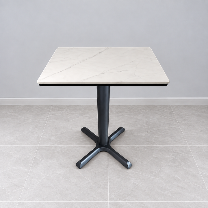 Cross Base Cafe Table — square marble white hero (square)