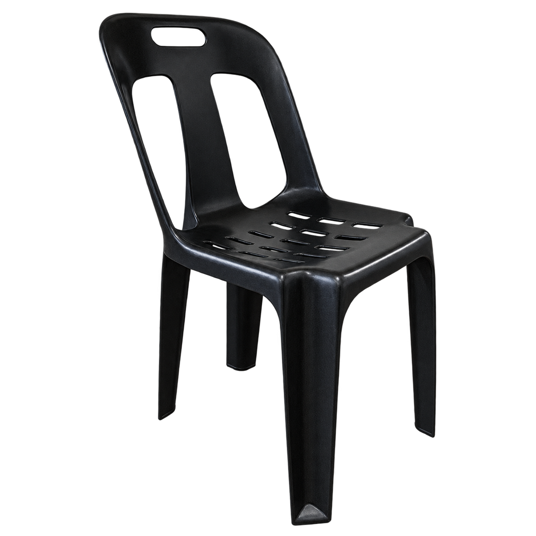 Black plastic side chair SKU 101938 — transparent hero