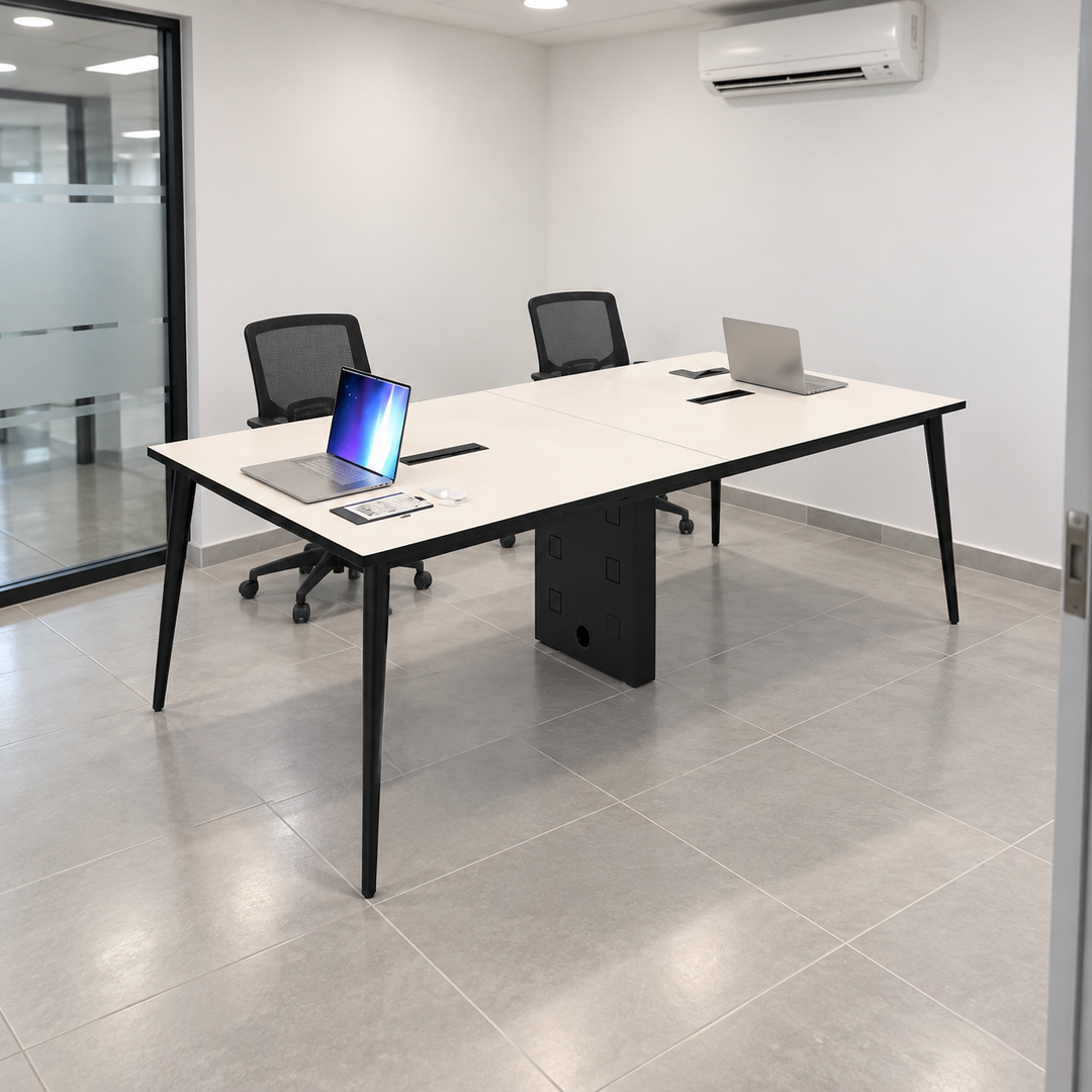monochrome b1 — exact table configuration in a Malaysian office; chairs are styling references
