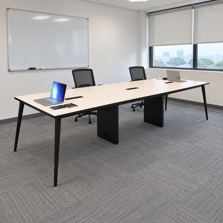 monochrome b2 — exact table configuration in a Malaysian office; chairs are styling references