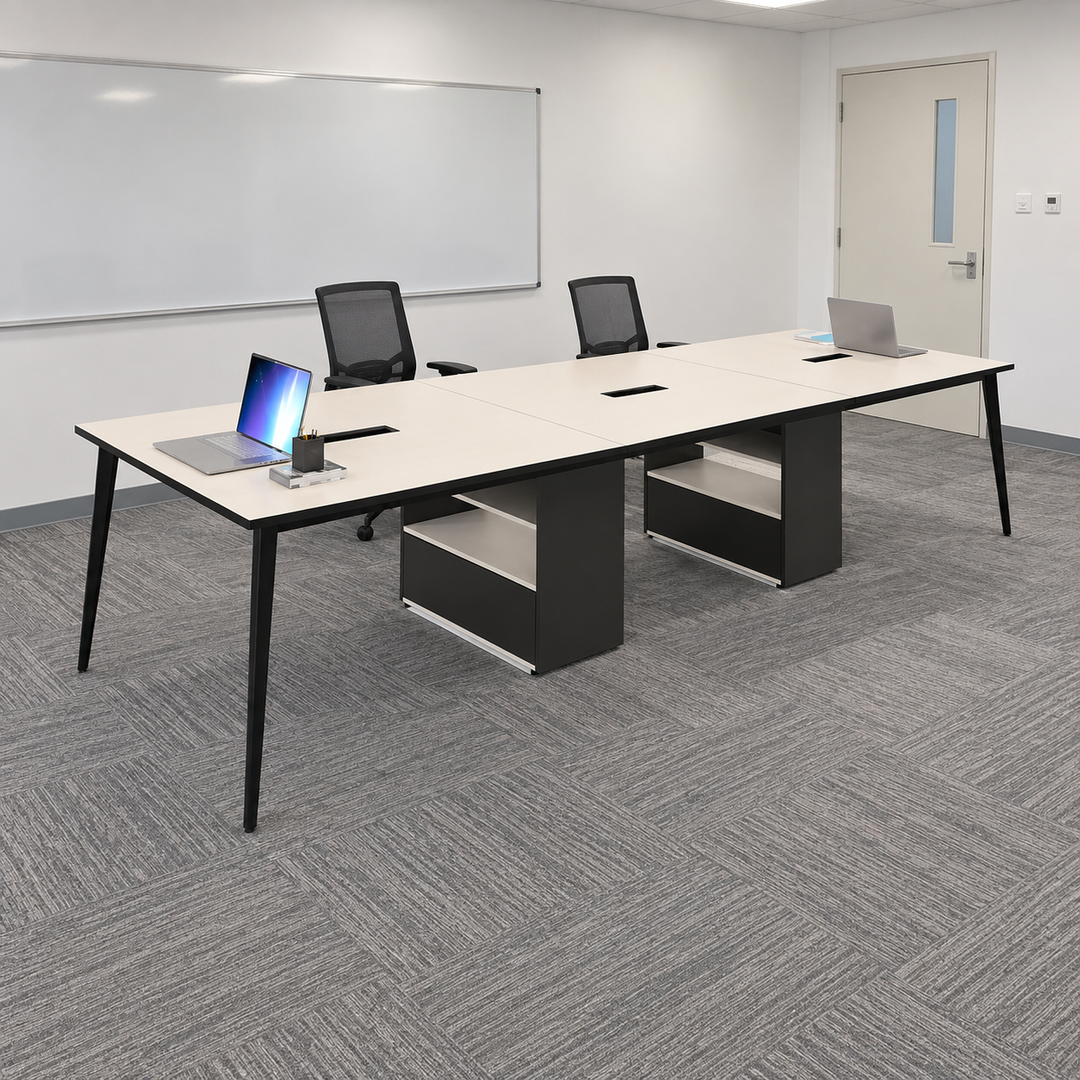 monochrome c2 — exact table configuration in a Malaysian office; chairs are styling references