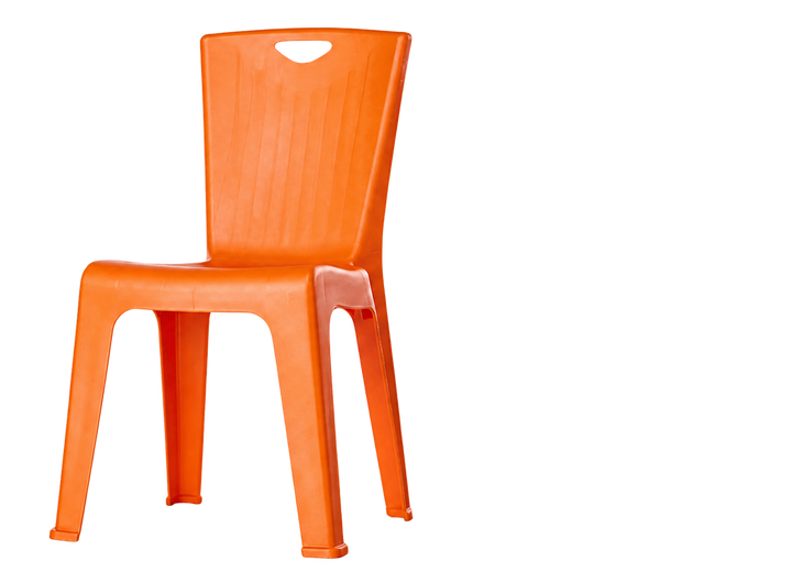 Heavy-duty plastic chair in Orange