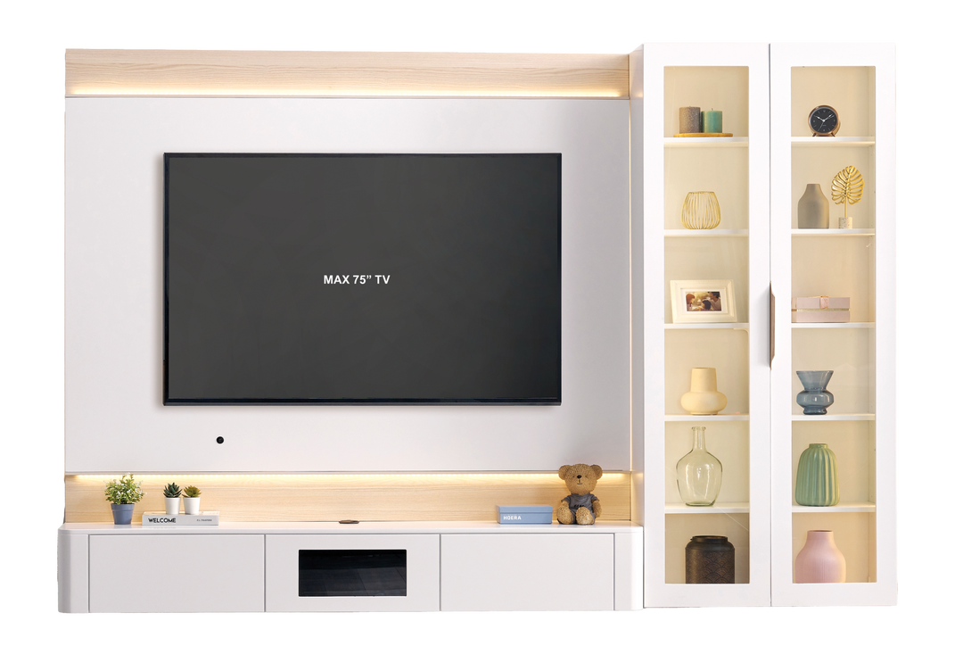 BIANCA 8.5FT Wall TV Cabinet with LED - Lian Star Sarawak