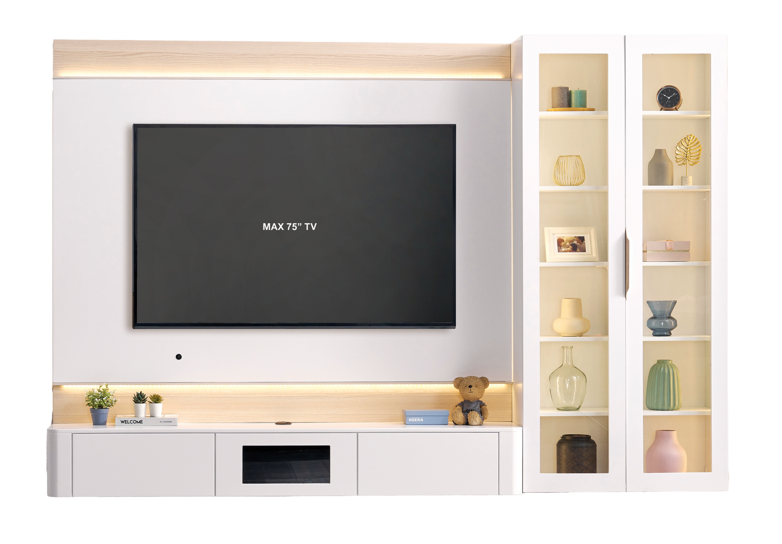 BIANCA 8.5FT Wall TV Cabinet with LED - Lian Star Sarawak