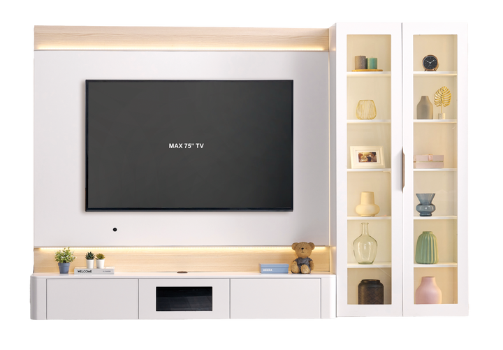 BIANCA 8.5FT Wall TV Cabinet with LED - Lian Star Sarawak