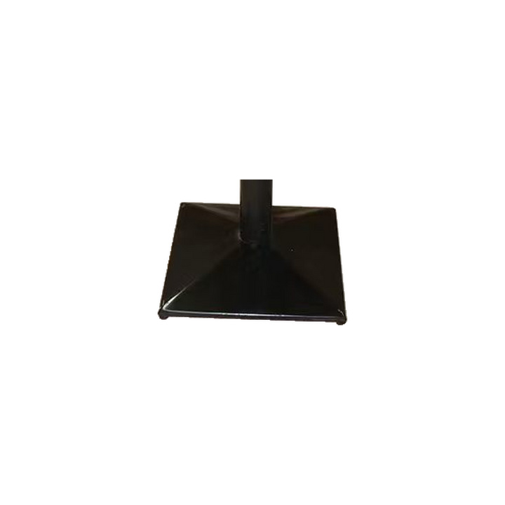 Square White Cafe Table with Raised Black Base – base detail