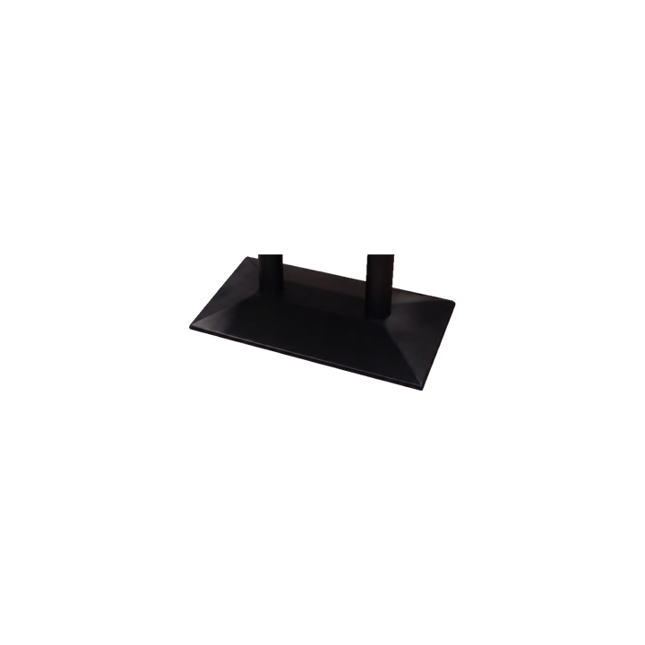 Rectangular Marble-Look Cafe Table with Raised Black Base – base detail