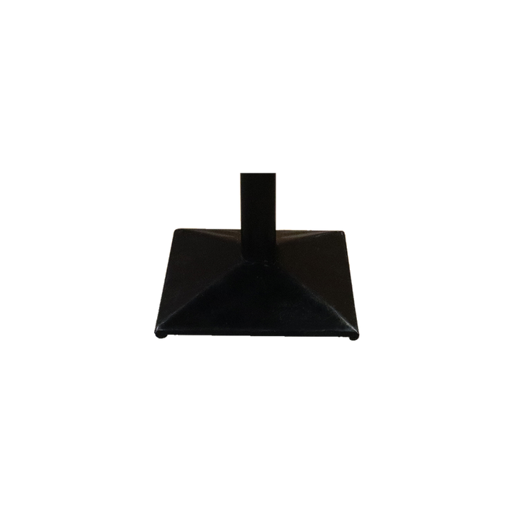 Square Woodgrain Cafe Table with Black Pedestal – base detail
