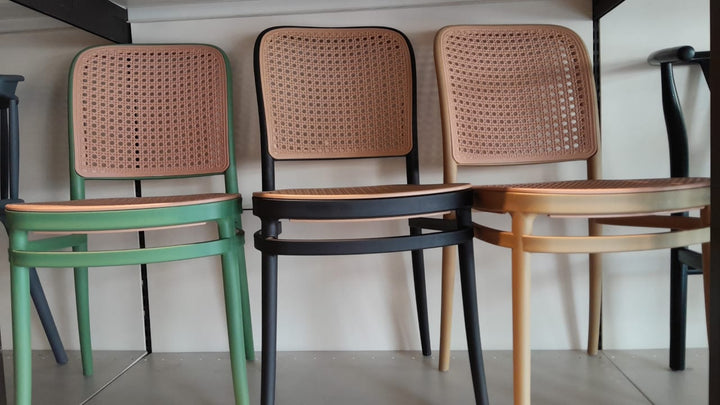 Original Nordin chairs: green, black and tan frames