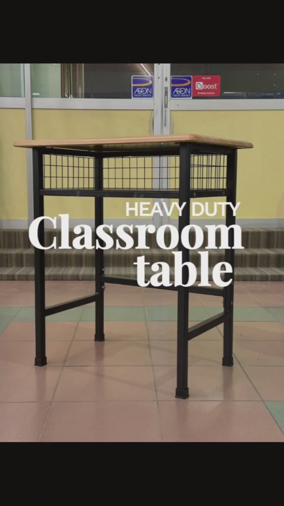 ST-38 Wooden Top School Table with Drawer