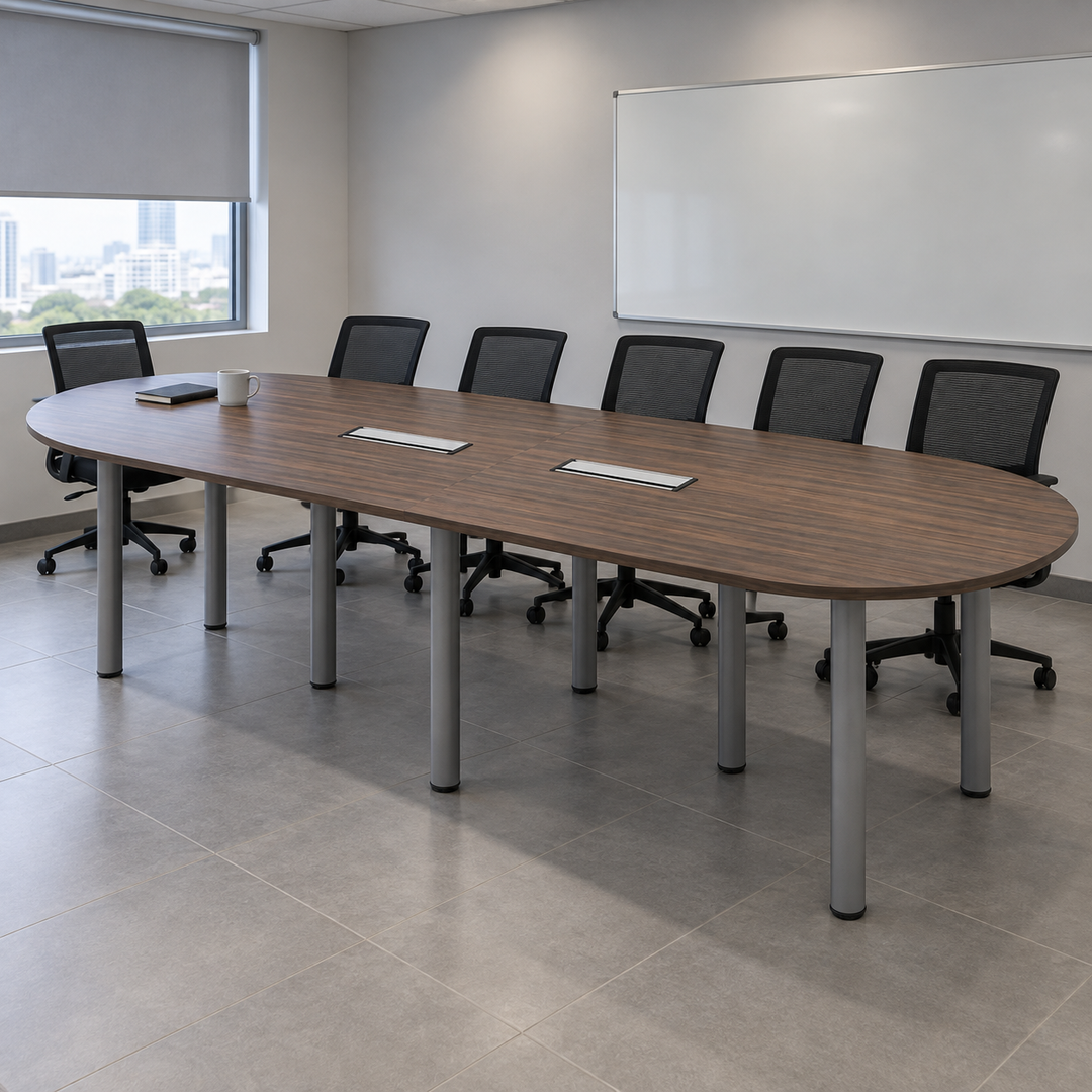 q large oval 3600 — exact table configuration in a Malaysian office; chairs are styling references