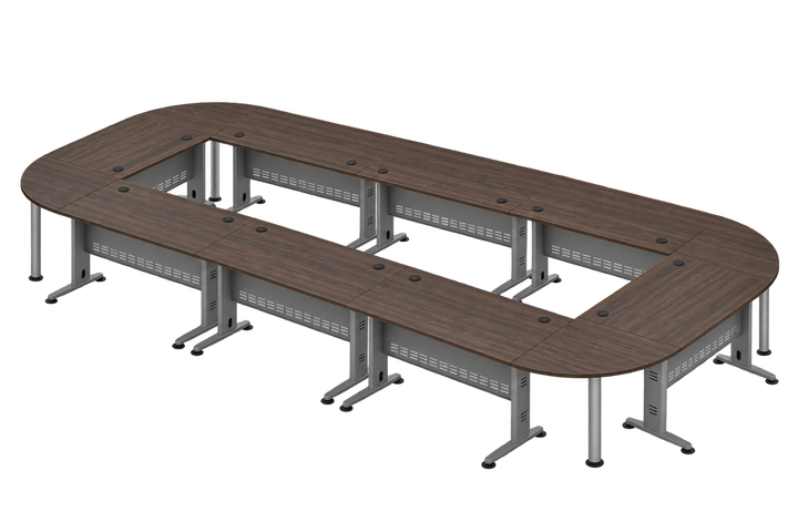 Q Open Centre Meeting Table — Acadia complete table, transparent hero