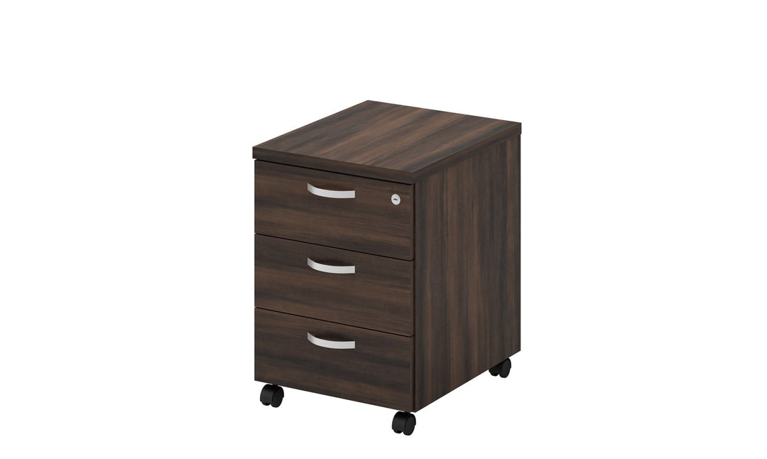 Q-Series mobile 3-drawer office pedestal, kabinet laci beroda