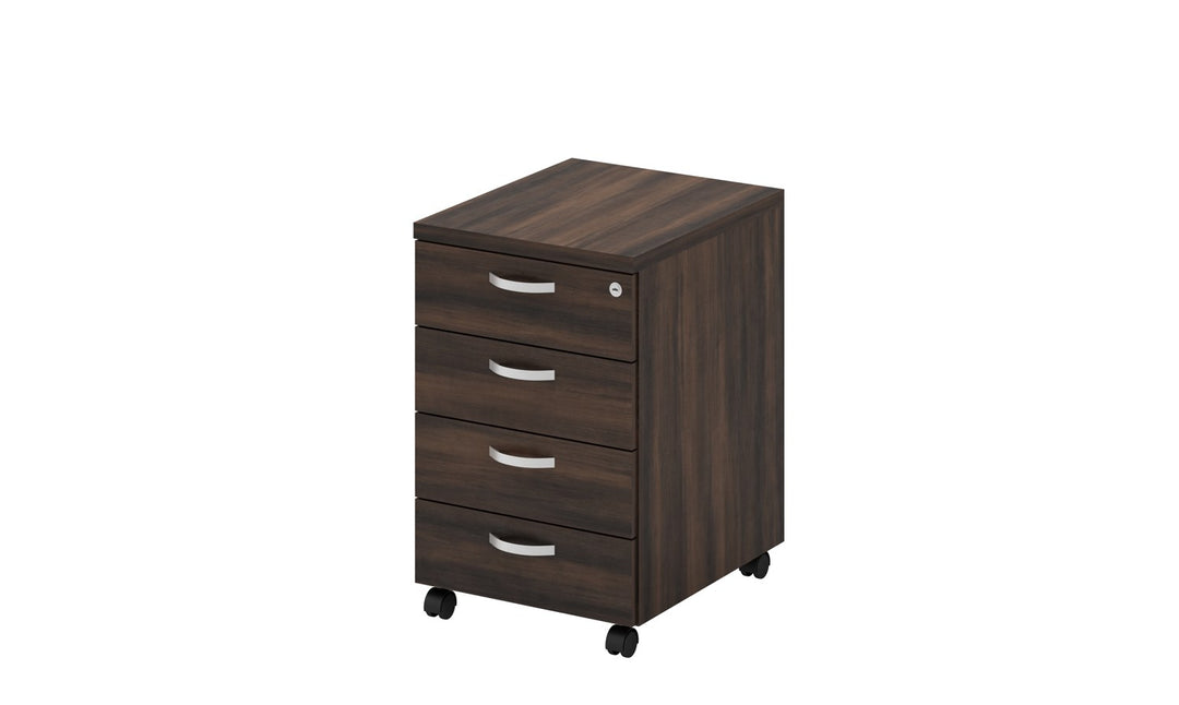 Q-Series mobile 4-drawer office pedestal, kabinet laci beroda