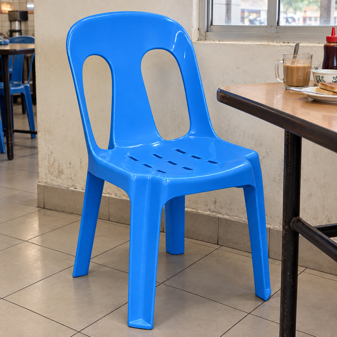 Robin Hood chair beside a Malaysian kopitiam table