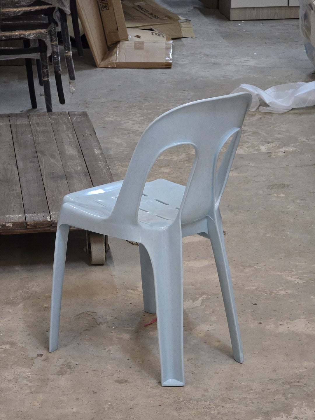Original Robin Hood White chair, rear view