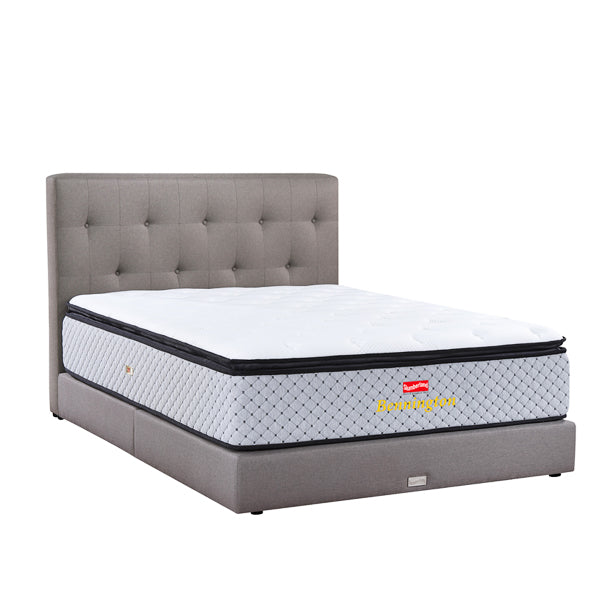 Slumberland Bennington mattress — official photo 3. Bed frame and accessories are for illustration.