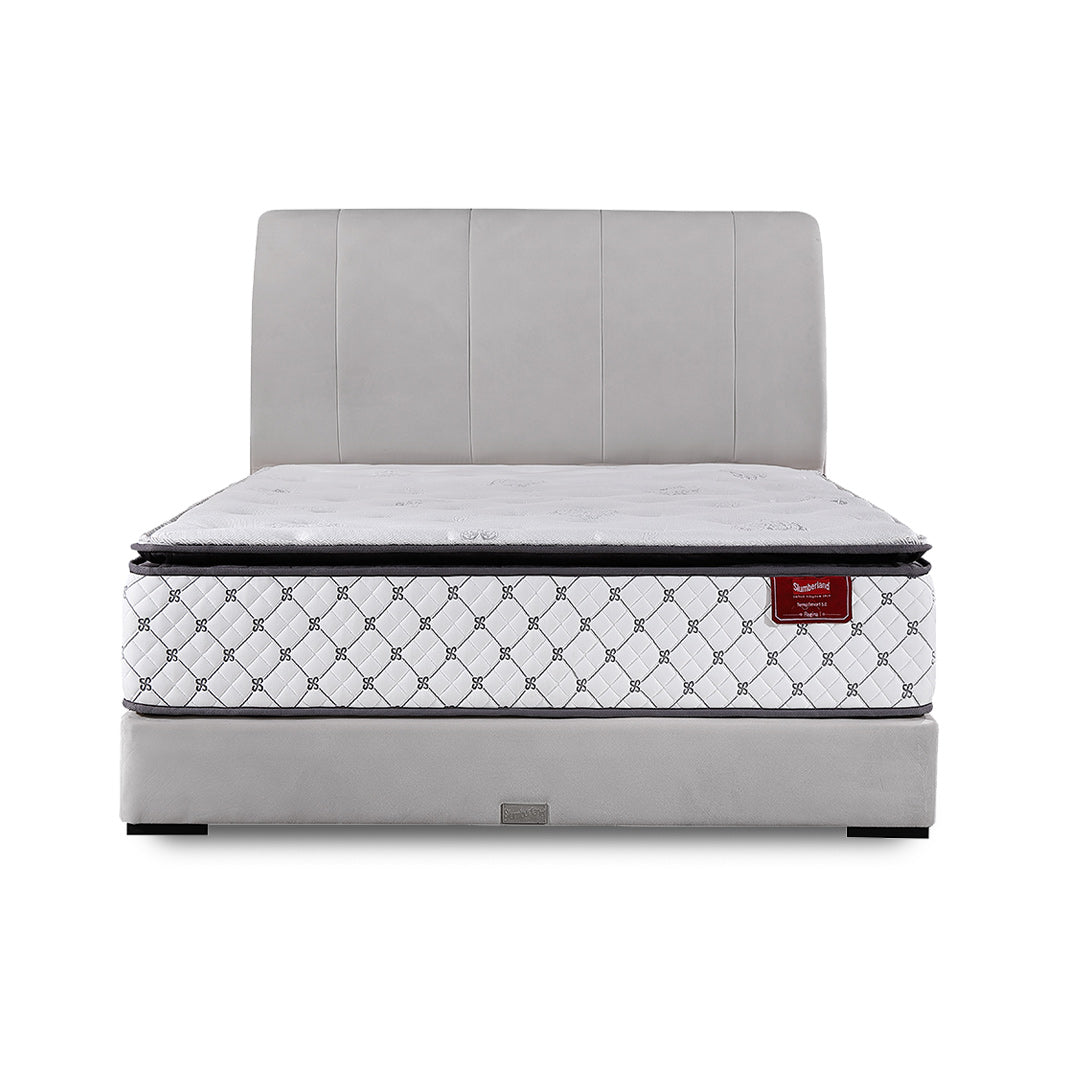 Slumberland TempSmart™ 5.0 Regina I mattress — official photo 3. Bed frame and accessories are for illustration.