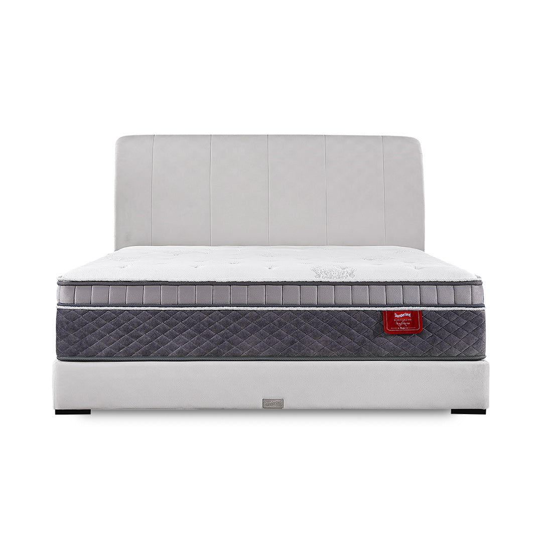 Slumberland TempSmart™ 5.0 Regis I mattress — official photo 3. Bed frame and accessories are for illustration.