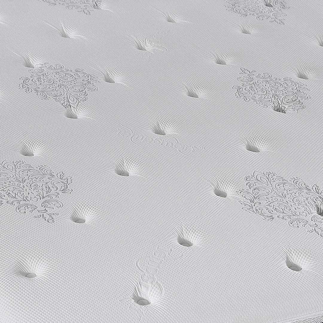 Slumberland TempSmart™ 5.0 Regis I mattress — official photo 4. Bed frame and accessories are for illustration.