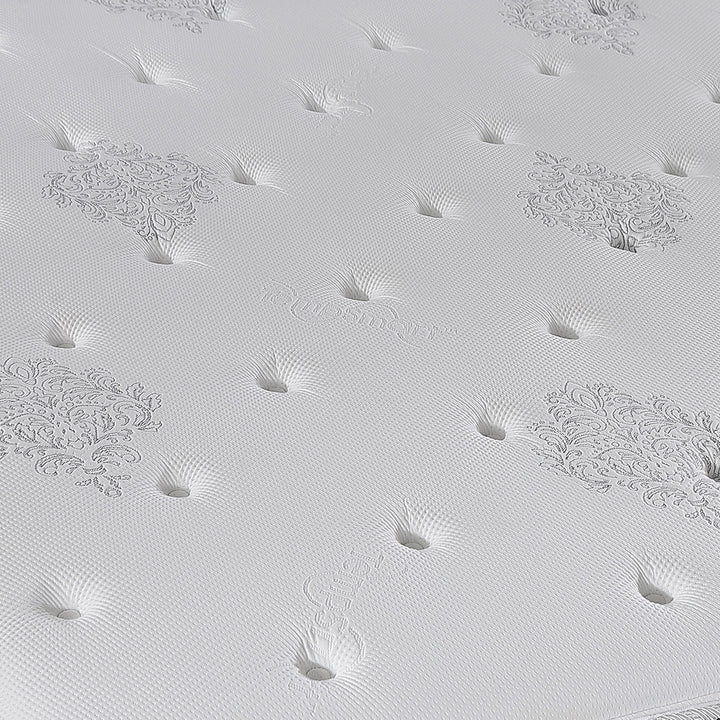 Slumberland TempSmart™ 5.0 Regis I mattress — official photo 4. Bed frame and accessories are for illustration.