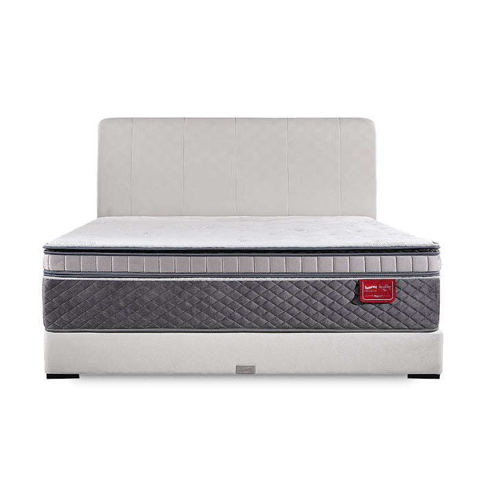 Slumberland TempSmart™ 5.0 Regis II mattress — official photo 3. Bed frame and accessories are for illustration.
