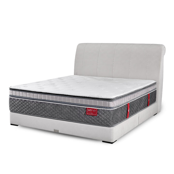 Slumberland TempSmart™ 5.0 Regis II mattress — official product view. Bed frame and accessories are for illustration.