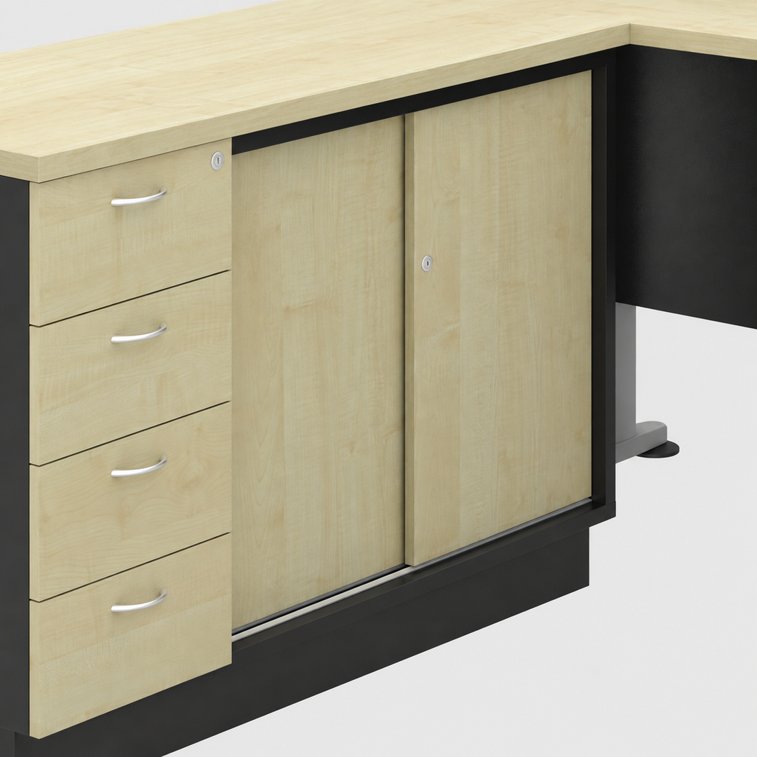 T2 side cabinet closed sliding doors and lower track