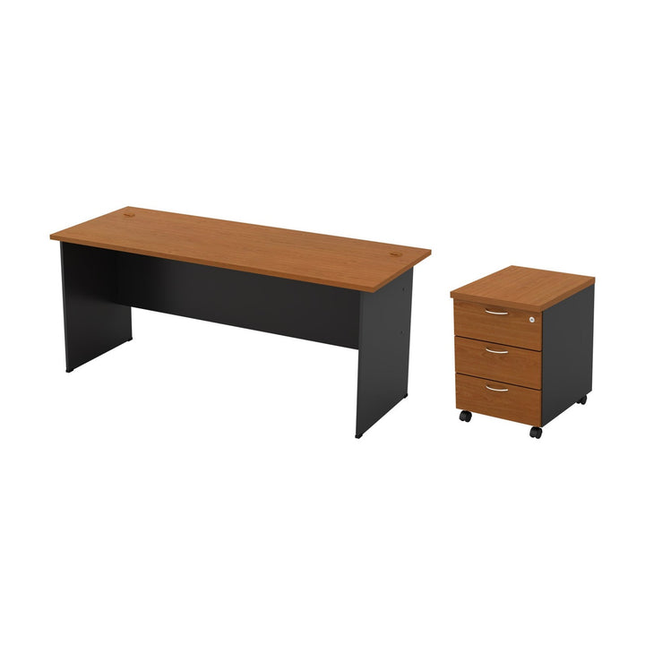 G-Series Office Table + Mobile Pedestal Set — Meja Pejabat Set product view