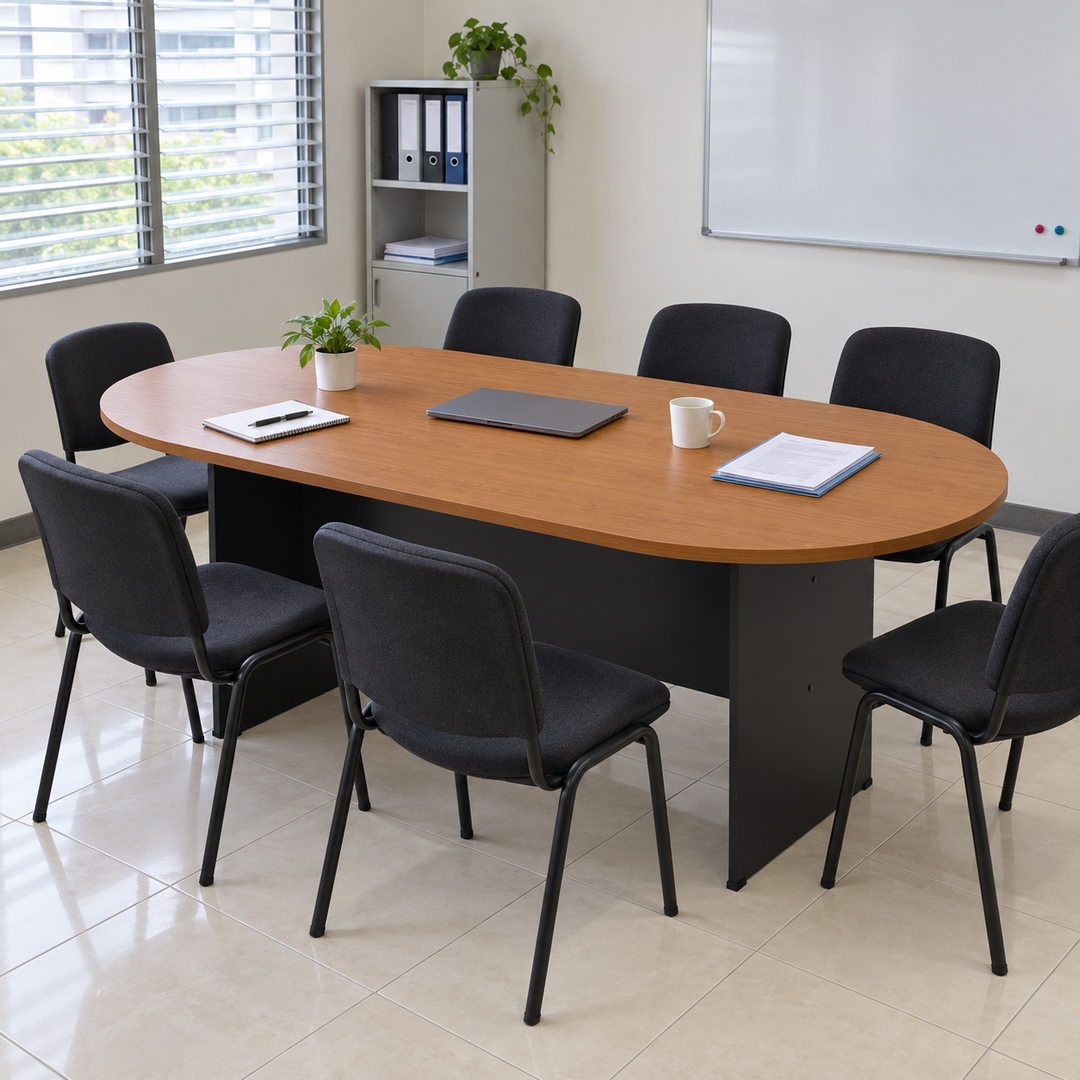 G-Series Boat-Shape Conference Table 1800mm in a practical Malaysian office setting