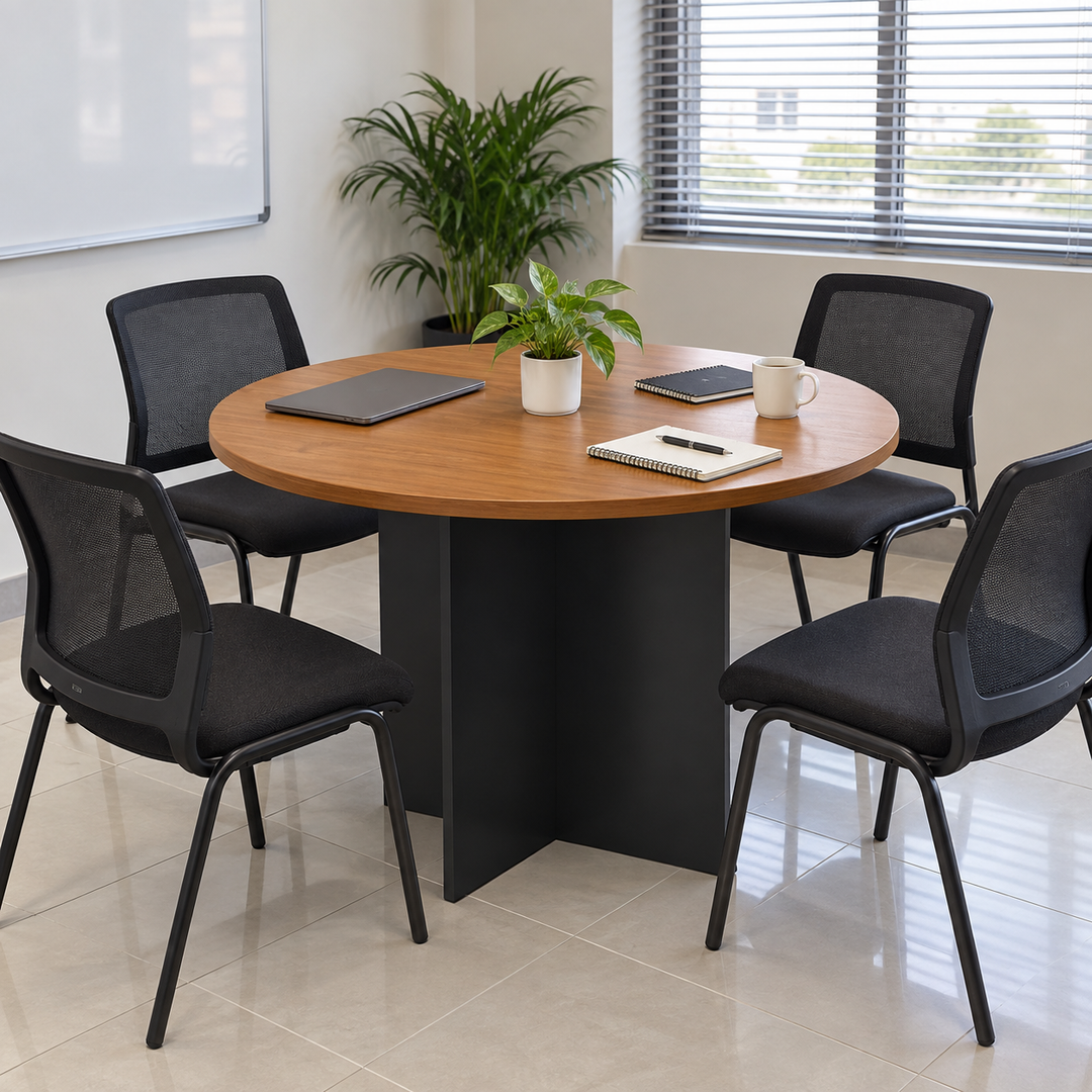 G-Series Round Meeting Table 1200mm in a practical Malaysian office setting