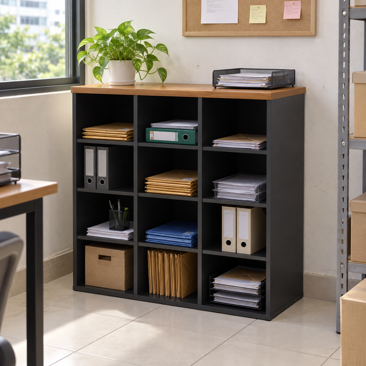 GS Pigeon-Hole Compartments filing cabinet — 820mm high in an office setting