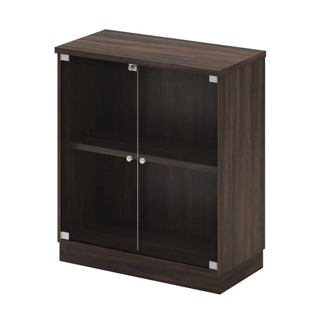 Q Glass Swing Doors filing cabinet — 910mm high; original product photo