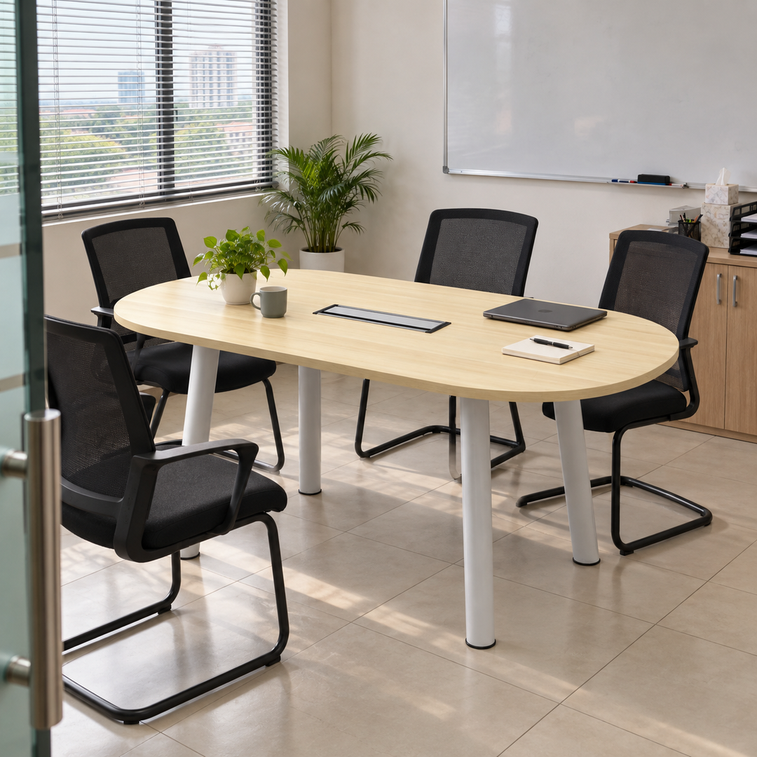 B-Series Oval Conference Table in a realistic Malaysian office setting