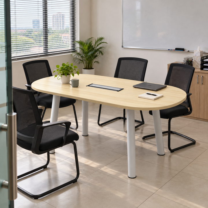B-Series Oval Conference Table in a realistic Malaysian office setting