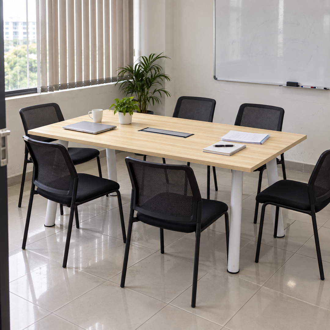 B-Series Rectangular Conference Table in a realistic Malaysian office setting