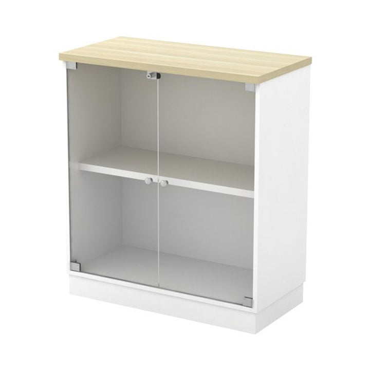 B Glass Swing Doors filing cabinet — 910mm high; original product photo