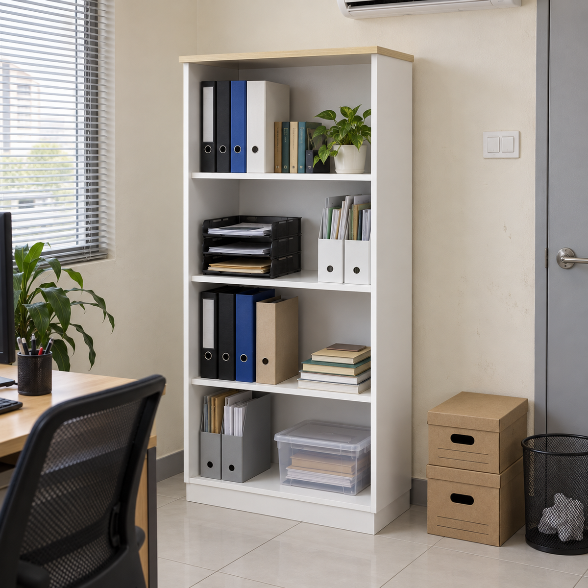 B Open Shelves filing cabinet — 1710mm high in an office setting
