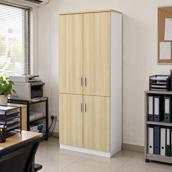 B Upper + Lower Swing Doors filing cabinet — 2110mm high in an office setting