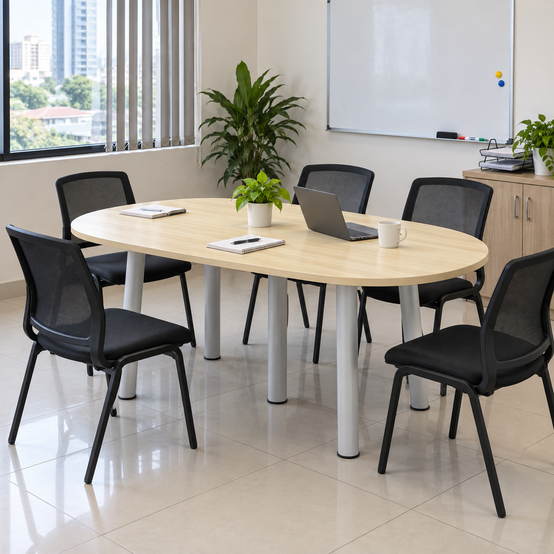 B-Series Oval Conference Table Economy in a realistic Malaysian office setting
