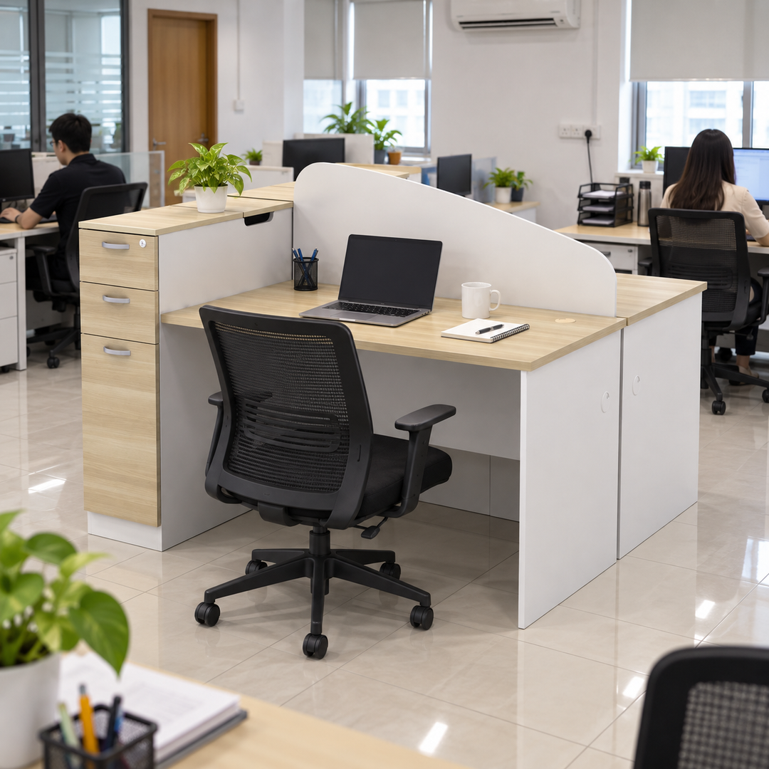 B-Series Mini Workstation Cubicle in a realistic Malaysian office