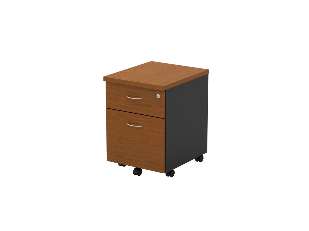 G-Series 2-drawer mobile pedestal, cherry, front view